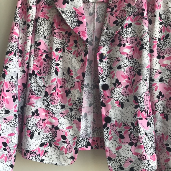 Pendleton Pink Black Floral Cotton blend Blazer - Picture 5 of 12